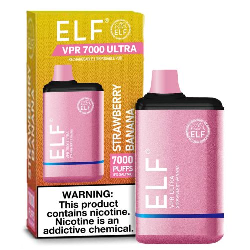 ELF VPR ULTRA 7000 PUFFS DISPOSABLE 7K 5% - Strawberry Banana