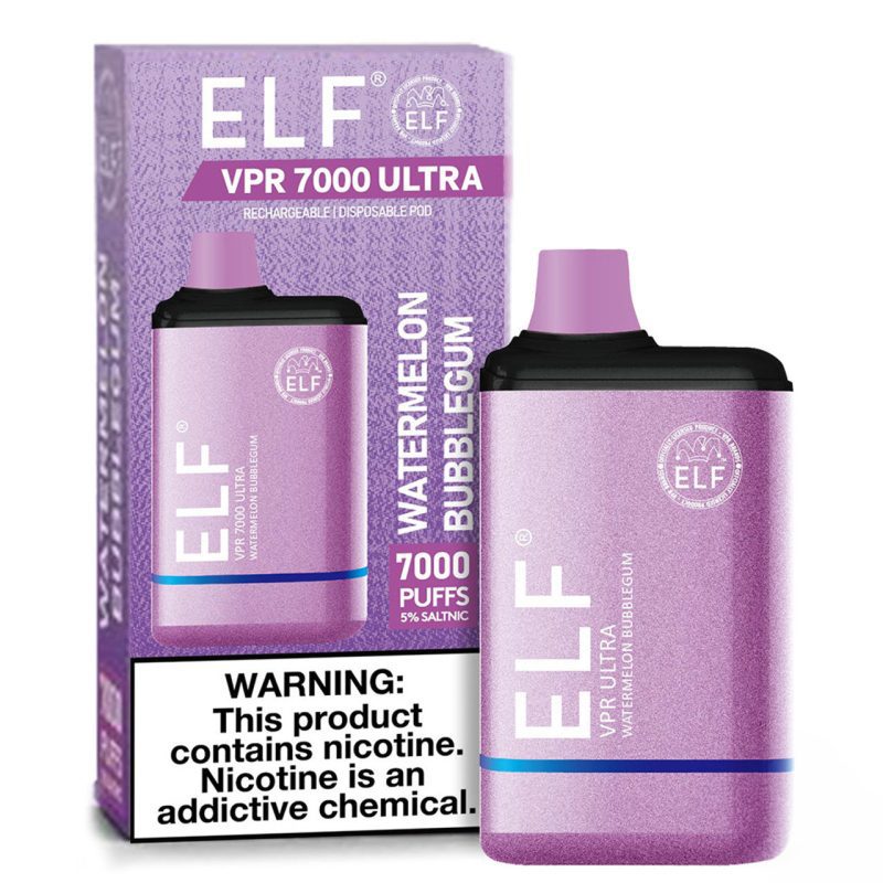 ELF VPR ULTRA 7000 PUFFS DISPOSABLE 7K 5% - Watermelon Bubblegum