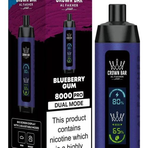 Al Fakher Crown Bar PRO 8000 Puffs - Blueberry Gum 