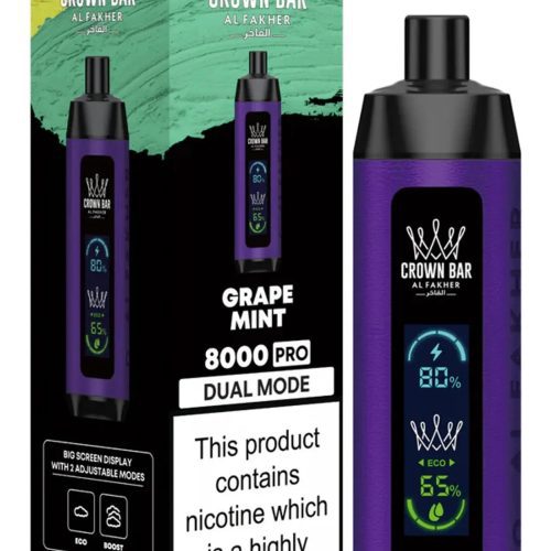 Al Fakher Crown Bar PRO 8000 Puffs - Grape Mint 