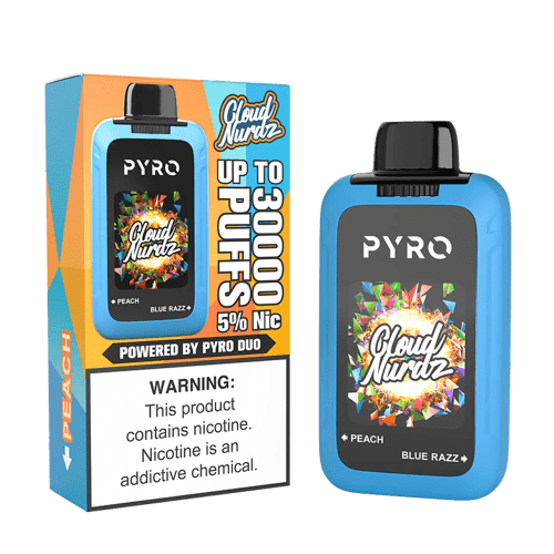 Cloud Nurdz X Pyro Duo 30K - Peach + Blue Razz 