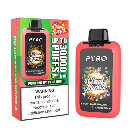 Cloud Nurdz X Pyro Duo 30K - Sour Watermelon + Strawberry 