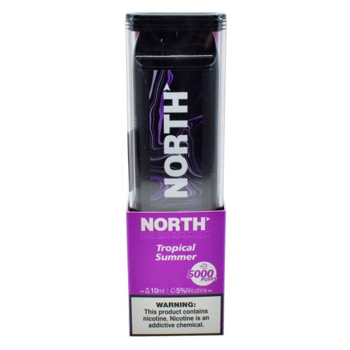 North 10ML 5000 Puffs 550mAh Prefilled Nicotine Salt Rechargeable Disposable Vape Device With Mesh Coil E liquid Battery Indicator Display of 10 Tropical Summer 86439