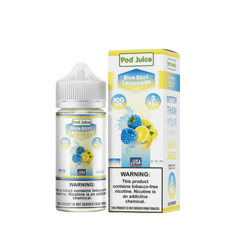 POD Juice Synthetic Nicotine E-Liquid 100ML Blue Razz Lemonade