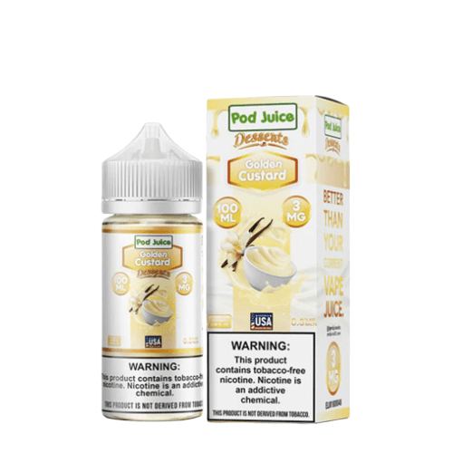 POD Juice Synthetic Nicotine E-Liquid 100ML Golden Custard (Desserts Edition) 