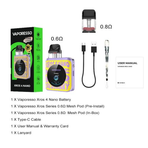 Vaporesso XROS 4 Nano 1350mAh Pod System Starter Kit Vaporesso 279585984