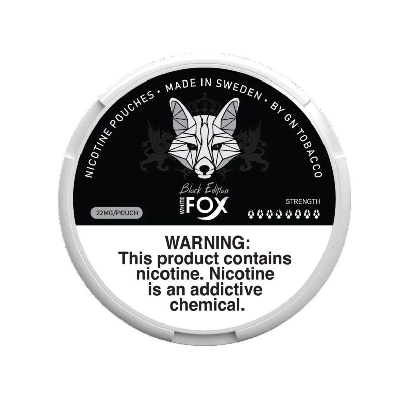 WHITE FOX NICOTINE POUCHES BLACK EDITION SLIMS 22MG WHITE FOX 237693567