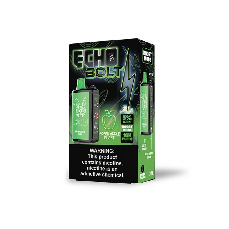 echo bolt 16k disposable vape green apple blast