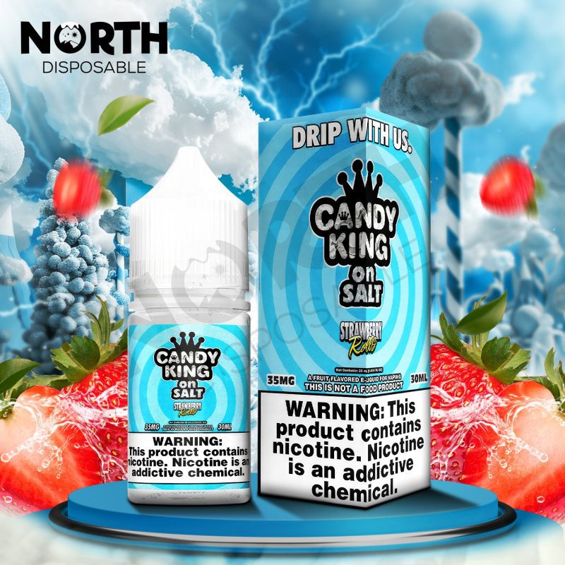 Candy King On Salt Nicotine Salt E-Liquid 30ML - Strawberry Rolls